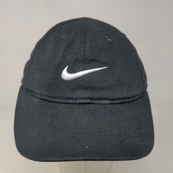 Nike Boy's Strapback Hat Black Size Child Embroidered Swoosh Logo - Picture 2 of 8